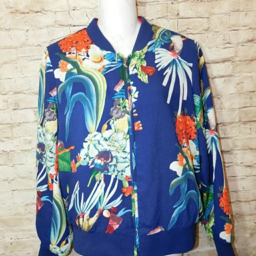Philosophy Jacket Large Blue Floral